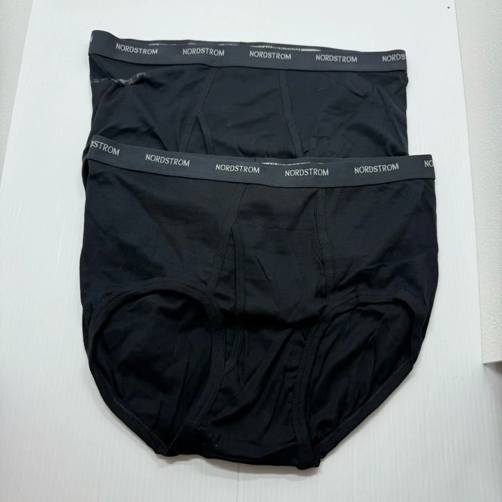 Nordstrom Men’s Supima Cotton Black Briefs Size Large 40 Underwear NWOT